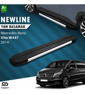 S-Dizayn Mercedes Vito W447 Uzun Şase NewLine Krom Yan Basamak 253 Cm 2014 Üzeri A+ Kalite