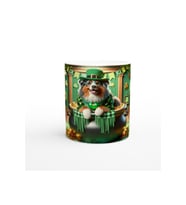 Leprechaun Şapkalı Avustralya Çoban Köpeği Temalı Baskılı Kupa Bardak