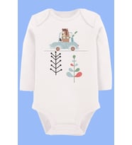 Organik Baskılı Pamuklu Unisex Bebek Body UZUNE198