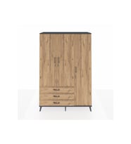 Hyperion Gardrop 6 Raflı 3 Çekmeceli Tek Askılı 132x44x195 Antrasit-Çam