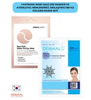 Dermal 3 Katmanlı Rose Göz Maskesi ve Aydınlatıcı Nemlendirici Sıkılaştırıcı Kolajen Maske Seti