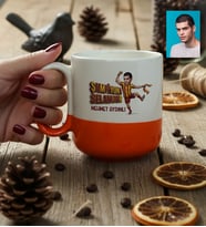 Kişiye Özel Karikatürlü Sarı Kırmızı Taraftar Kupa Bardak Pro Doğum Günü Hediyesi