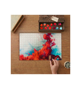 Kırmızı Duman - Soyut Resim Tasarımı 240 parça Ahşap Puzzle Ahşap Kutuda MP00176
