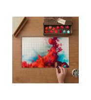 Kırmızı Duman - Soyut Resim Tasarımı 240 parça Ahşap Puzzle Ahşap Kutuda MP00176