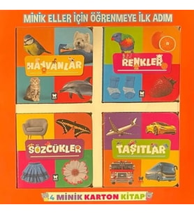 Minik Eller İçin Öğrenmeye İlk Adım 4 Minik Karton Kitap