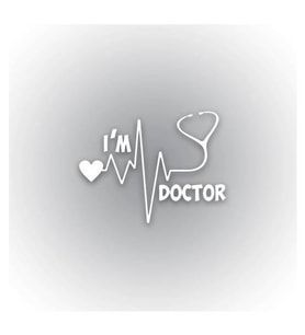 I Am Doctor Oto Sticker 15 cm x 11 cm yazı 230