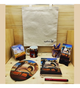Salvador Dali - Premium Set - Kupa-Kanvas Çanta-Defter-Kalem-Doğal Taş Bardak Altlığı Set-Mousepad-Kalemlik-MDF Telefon Standı