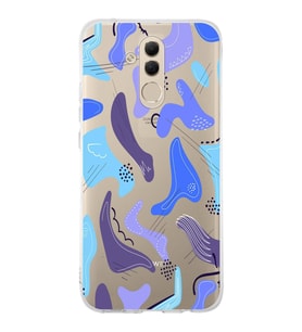 Huawei Mate 20 Lite Uyumlu Kapak Abstrackt Tasarımlı Şeffaf Silikon Kılıf