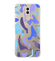 Huawei Mate 20 Lite Uyumlu Kapak Abstrackt Tasarımlı Şeffaf Silikon Kılıf