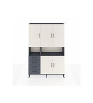 Arges Dolap 7 Raflı 4 Çekmeceli 5 Kapaklı 132x30x195 Antrasit-Aytaşı/Antrasit