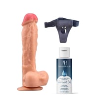 Belden Bağlamalı Kayganlaştırıcı Set Noctis 23cm Realistik Dildo No:22