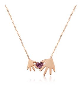 ANNE BEBEK EL 925 AYAR GÜMÜŞ KOLYE