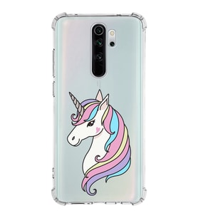 Xiaomi Redmi Note 8 Pro Köşe Korumalı Antişok Kapak Unicorn Tasarımlı Şeffaf Silikon Kılıf