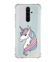 Xiaomi Redmi Note 8 Pro Köşe Korumalı Antişok Kapak Unicorn Tasarımlı Şeffaf Silikon Kılıf
