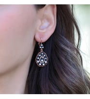 Damla Elmas Montür Rose Gold Gümüş Küpe