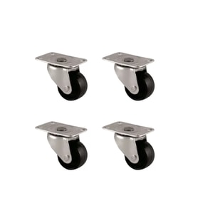 Furç Tablalı Bilyalı Teker - 38MM - Siyah HKS234 - 4 Adet