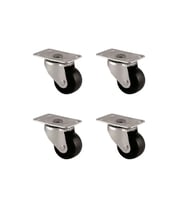 Furç Tablalı Bilyalı Teker - 38MM - Siyah HKS234 - 4 Adet