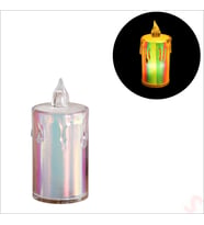 Erimiş MuM Görünümlü,Gökkuşağı Işıklı Pilli Led MuM, 8x3,6cmx1 Adet