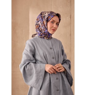 Silk Home Twill İpek Eşarp 11473-14 (Siyah - Kahverengi)