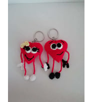 Maskot Gülen Kalpler Amigurumi Anahtarlık Organik Oyuncak