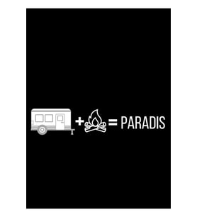 Camping Égale Paradis - Büyük Rulet Tablo Ahşap Poster Dekoratif
