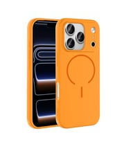 Apple iPhone 17 Pro Uyumlu Kılıf M-safe Şarj Özellikli Zore Meta Kapak (Turuncu)