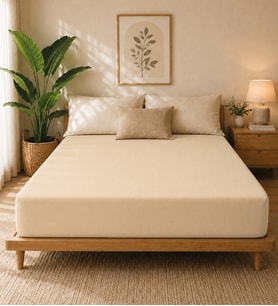 Premium Jersey Açık Bej Fitted %100 Pamuk Penye 120x200+30cm Tek Kişilik Lastikli Çarşaf
