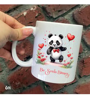 Size Özel Panda Bu sevda Bitmez Seramik Baskılı Kupa Bardaklar