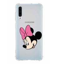 Samsung Galaxy A30s Köşe Korumalı Antişok Kapak Minnie Mouse Tasarımlı Şeffaf Kılıf