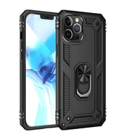 Newface Apple iPhone 12 Pro Max Kılıf Sofya Yüzüklü Silikon Kapak - Siyah