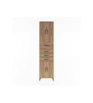 Hyperion Dolap 3 Raflı 4 Çekmeceli 4 Kapaklı 60x44x243 Çam-Çam