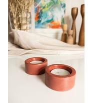 TERRACOTTA 2'Lİ DEKORATİF TEALIGHT MUMLUK
