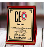 Ceo Baskılı Plaket (2. Tasarım)  Kişiye Özel (Kırmızı)
