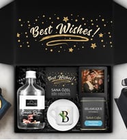 Kişiye Özel Harf Fincan & Apollon Kolonya & Selamlique Türk Kahvesi & Fotoğraf Çerçevesi Hediye Seti