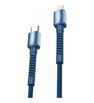 K599 Safe Flexible 3A Usb-C - Lightning Şarj Kablosu (Mavi)