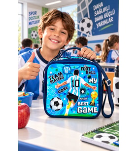 Soccer Game Best Game Futbol Football Beslenme Çantası Çocuk Okul Yemek Çantası 22x22x10 cm