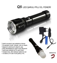 Flaşörlü Uzun Mesafeli Şarjlı Pilli Mıknatıslı El Feneri Wt-282