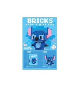 Stitch 3D Bricks Yapboz Seti - İnşa Edilebilir Yapı Oyuncakları - Dekoratif Figür