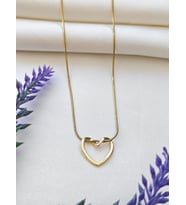 SONSUZ BAĞIN SİMGESİ ÇELİK DÜĞÜM KALP KOLYE (Gold)