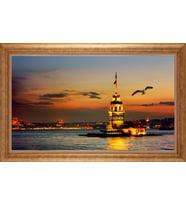 EV İŞYERİ OFİS İÇİN ALTIN ÇERÇEVELİ PASPARTULU TABLO VB200