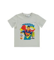 Superman Erkek Çocuk Tişört 6-9 Yaş Saks (Açık Gri)
