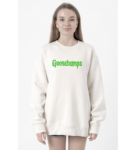 Goosebumps Lettern Beyaz Kadın 2ip Sweatshirt