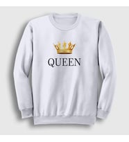 Presmono Unisex Beyaz Queen Kraliçe Sweatshirt 386181tt (Beyaz)