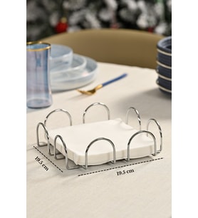 Parlak Silver 18 Cm Peçetelik Büyük Boy Peçete Standı Kafe Restoran Otel Paslanmaz Metal