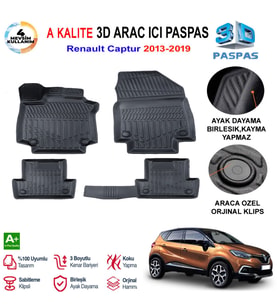 Renault Captur 3D Paspas Havuzlu Pro 2013-2019