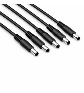 DC 5.5x2.1mm 5’li Set Erkek Soket Kablo 12V/24V DC Güç Uzatma Kablosu Adaptör Jak Konnektör CCTV & LED Şerit Uyumlu (Siyah)