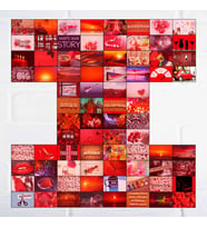 Pinterest Aesthetic Kırmızı Duvar Posteri Kolaj 80 Adet 10x15 Cm