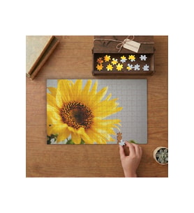 Büyük Ayçiçeği Tasarımı 240 parça Ahşap Puzzle Ahşap Kutuda MP00980