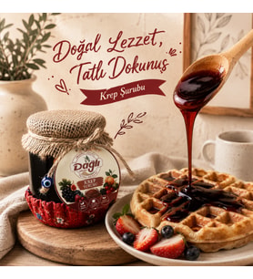 % 100 Elma/Üzüm Yerli Üretim Doğal Krep , Waffle ve Tatlı Şurubu 450 GR