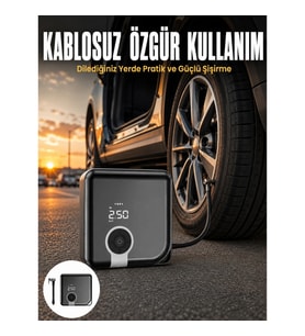 Mey İthalat® Type-C Şarj Girişli Diyafram Tip Kompresör Yeni Nesil